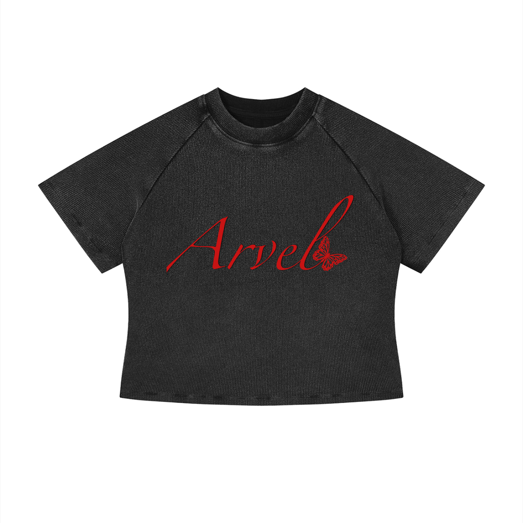 Arvel Atelier Black "Butterfly" Crop Tee