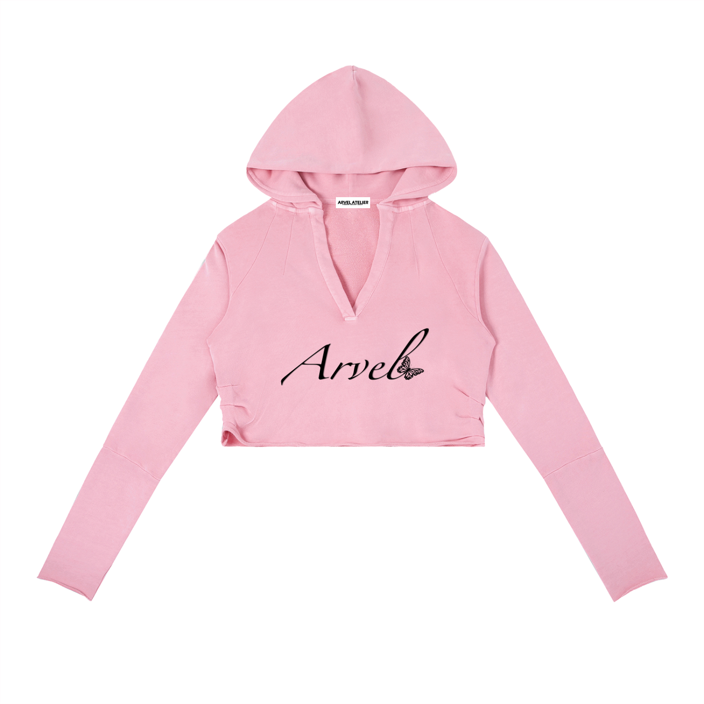Arvel Atelier Pink "Butterfly" Hooded Crop