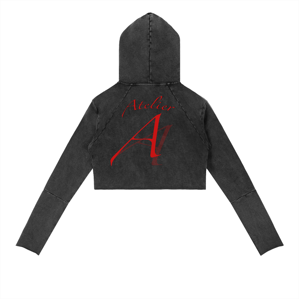 Arvel Atelier Black "Butterfly" Hooded Crop